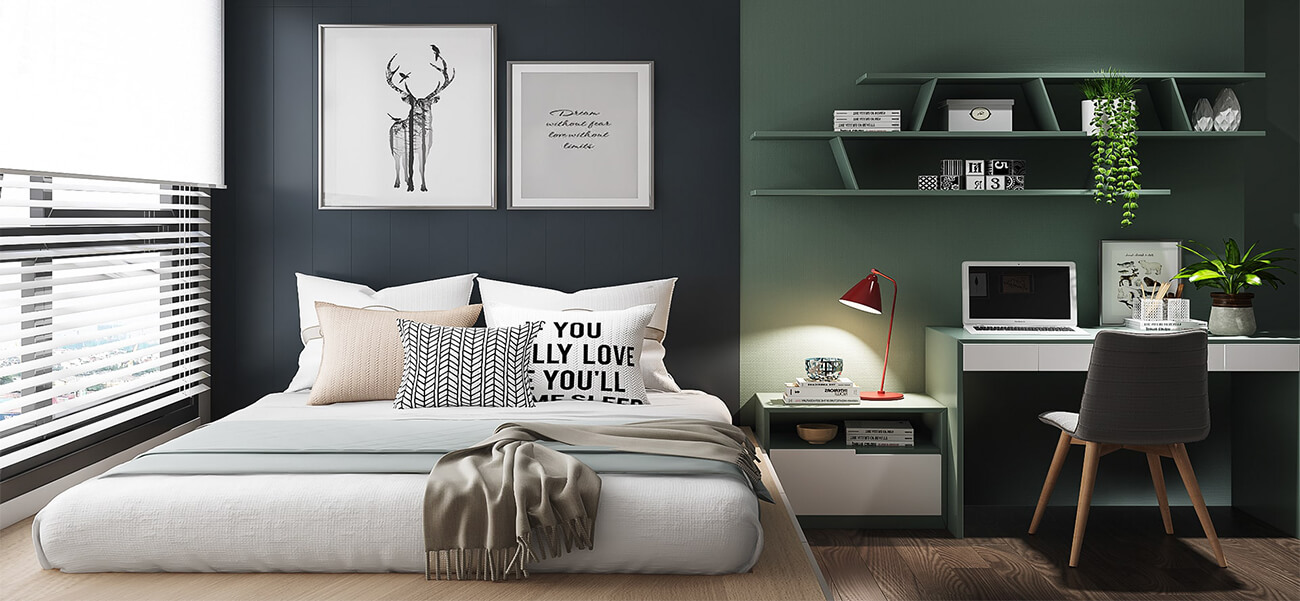 5 Cách thiết kế nội thất phòng ngủ nam đơn giản nhưng thanh lịch