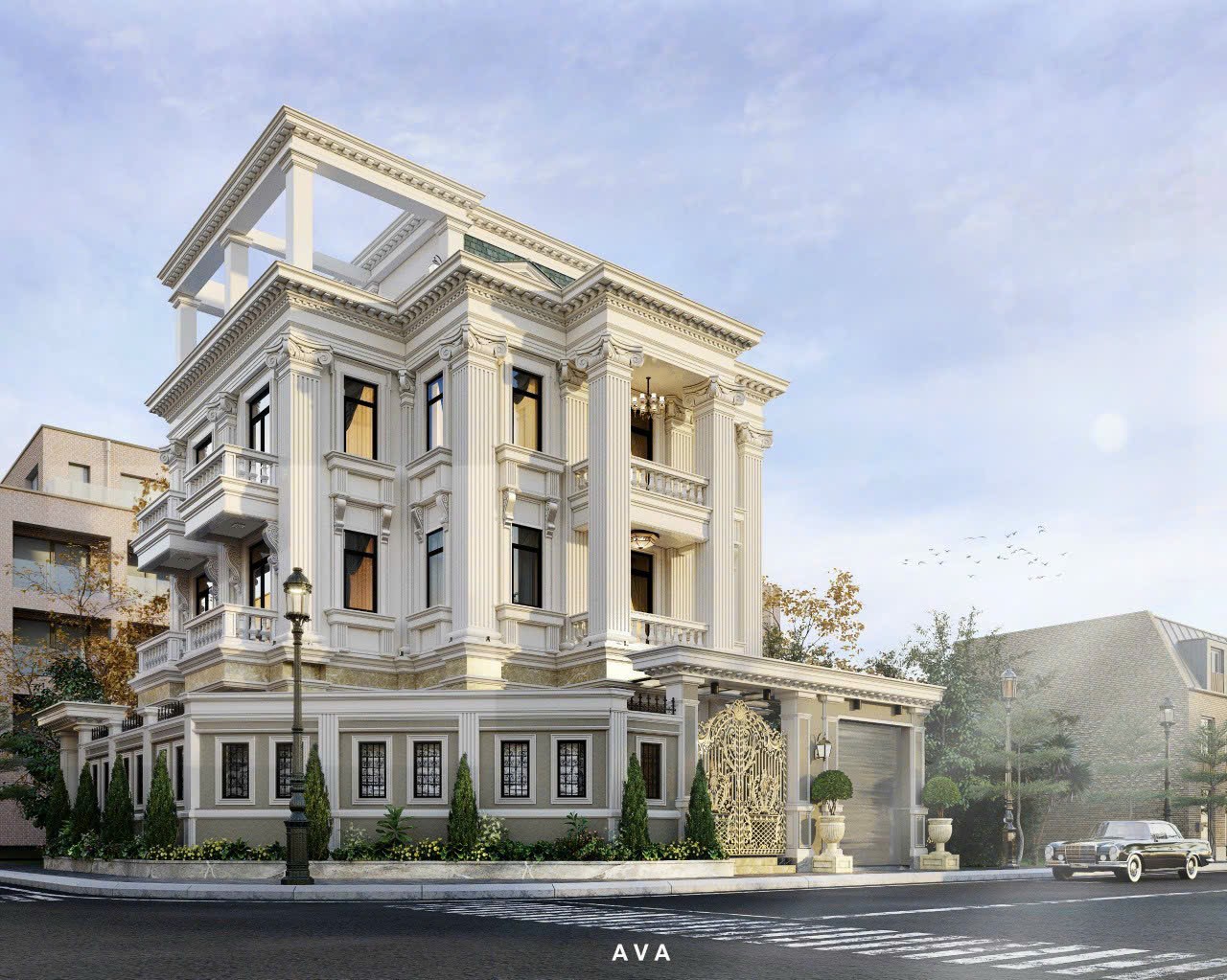 Giá xây biệt thự trọn gói là bao nhiêu ? Mẫu biệt thự tân cổ điển đẹp 2025