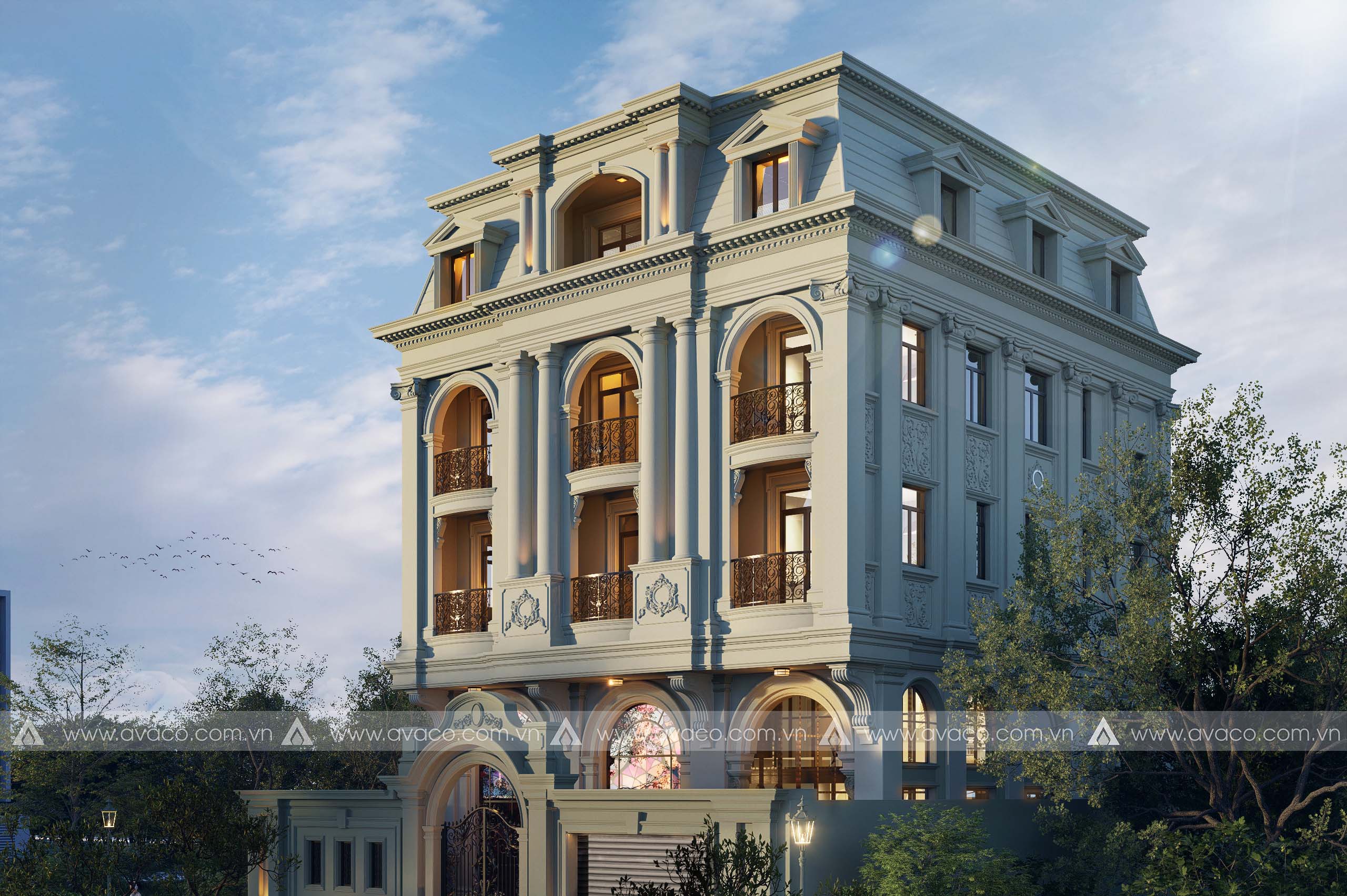 Mẫu Biệt Thự Phong Cách Cổ Điển Mái Mansard - 3 Tầng Đẳng Cấp 2025