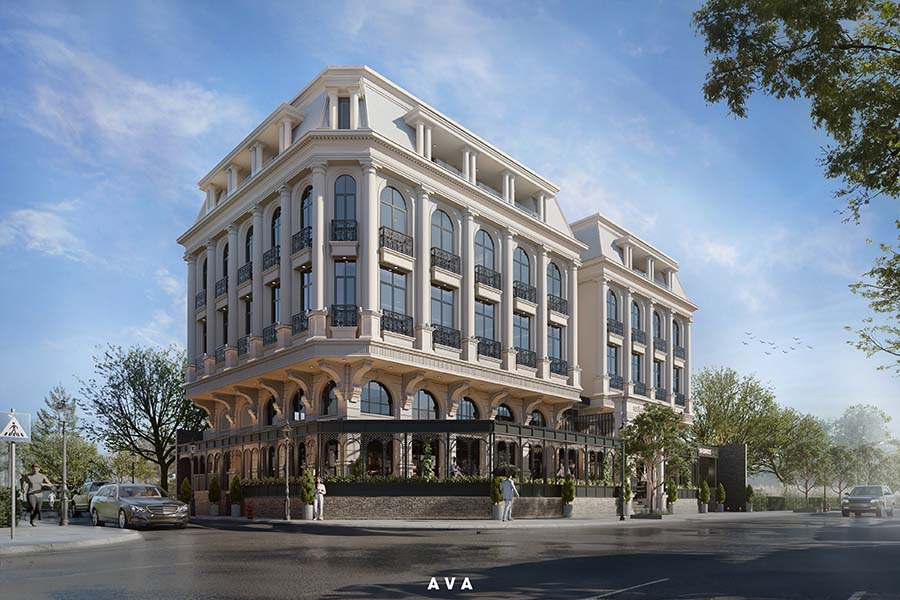 Mẫu Thiết Kế Toà Nhà văn Phòng Đẹp Kết Hợp Nhà Hàng Chay 2025