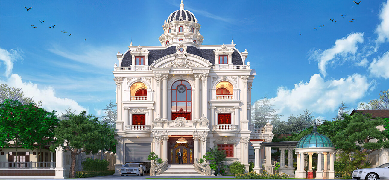 Biệt thự cổ điển lâu đài 3 tầng 1 tum kiểu Pháp đẳng cấp tại Bình Thuận