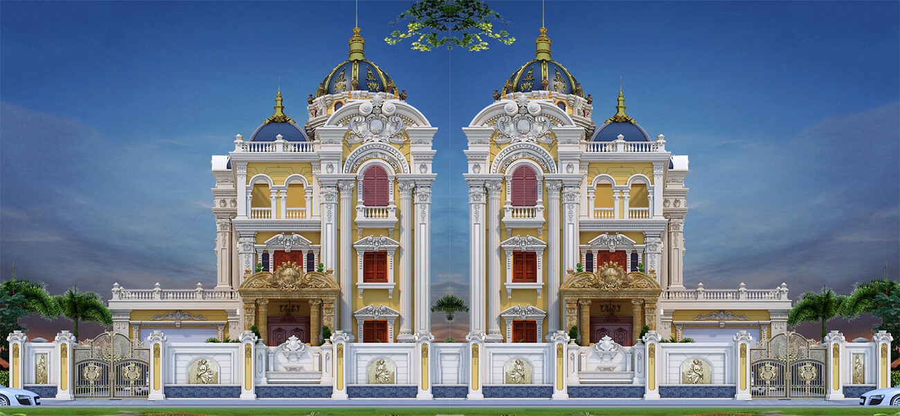 Biệt thự cổ điển lâu đài 3 tầng kiểu Pháp sang trọng tại Hải Dương