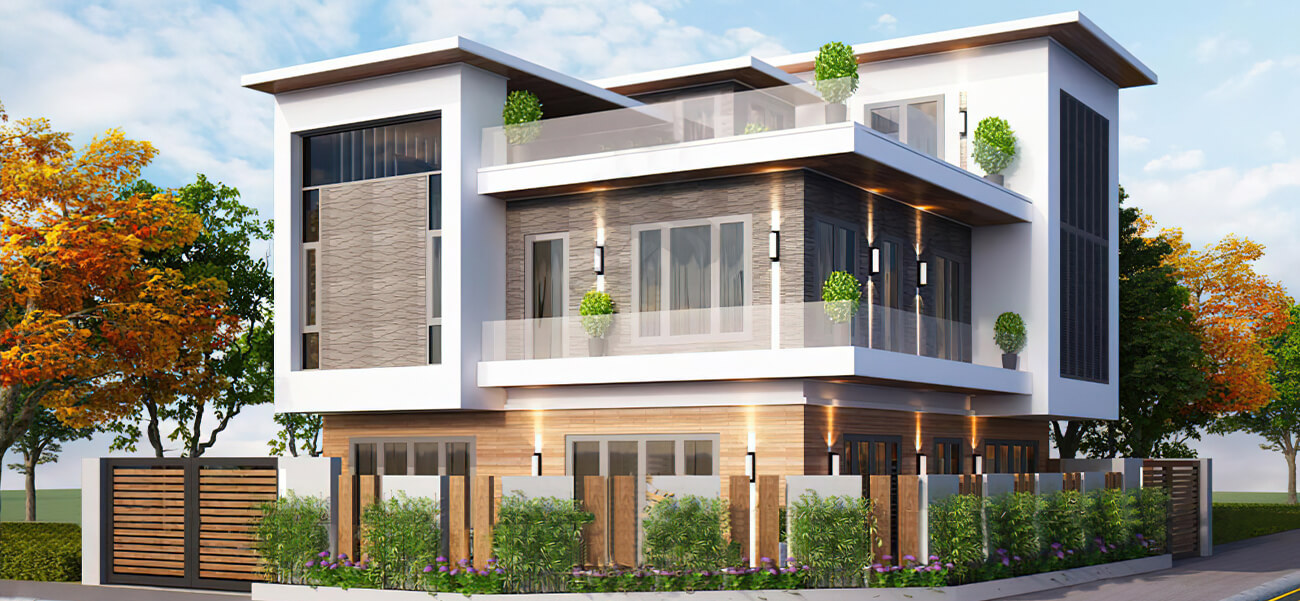 Biệt thự hiện đại 3 tầng đẹp 2 mặt tiền thanh lịch tại Thái Nguyên