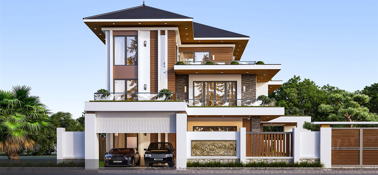 Biệt thự hiện đại 3 tầng mái Nhật mang luồng gió mới tại Hồ Chí Minh