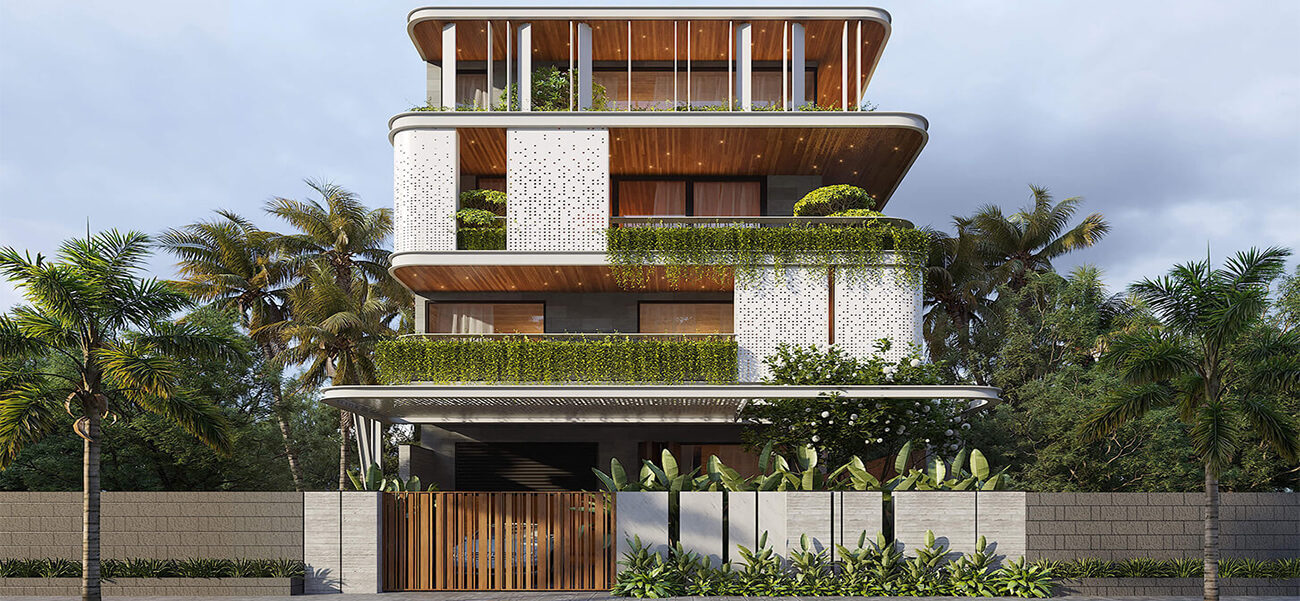 Biệt thự hiện đại 4 tầng có thang máy tiện nghi tại Bình Phước