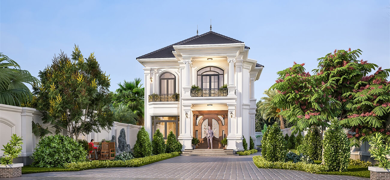 Biệt thự tân cổ điển 2 tầng đẹp nhẹ nhàng, thanh lịch tại Đồng Nai