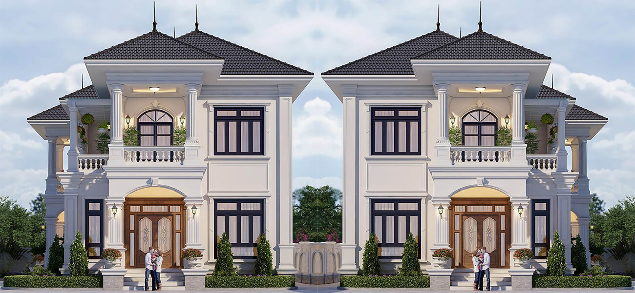 Biệt thự tân cổ điển 2 tầng mái thái đẹp mãn nhãn tại Vĩnh Long
