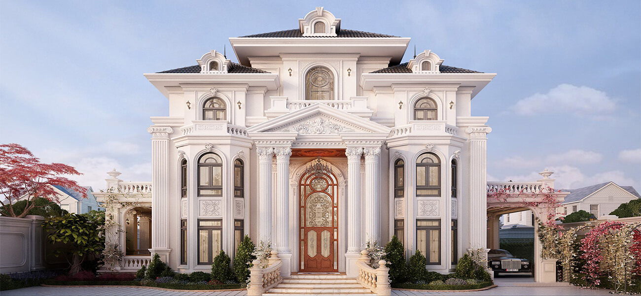 Biệt thự tân cổ điển 3 tầng kiểu Pháp đẹp long lanh tại Hòa Bình