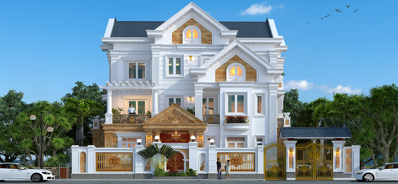 Biệt thự tân cổ điển 3 tầng mái thái tuyệt đẹp tại Quảng Trị