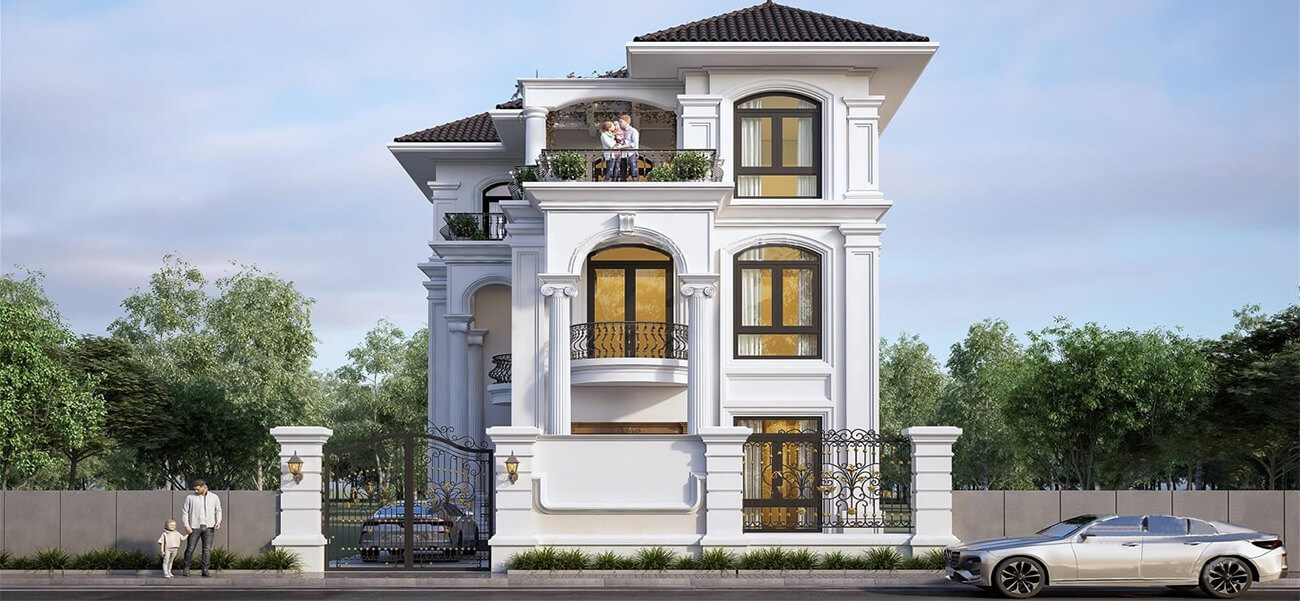 Biệt thự tân cổ điển 3 tầng phong cách châu Âu tại Thanh Hóa