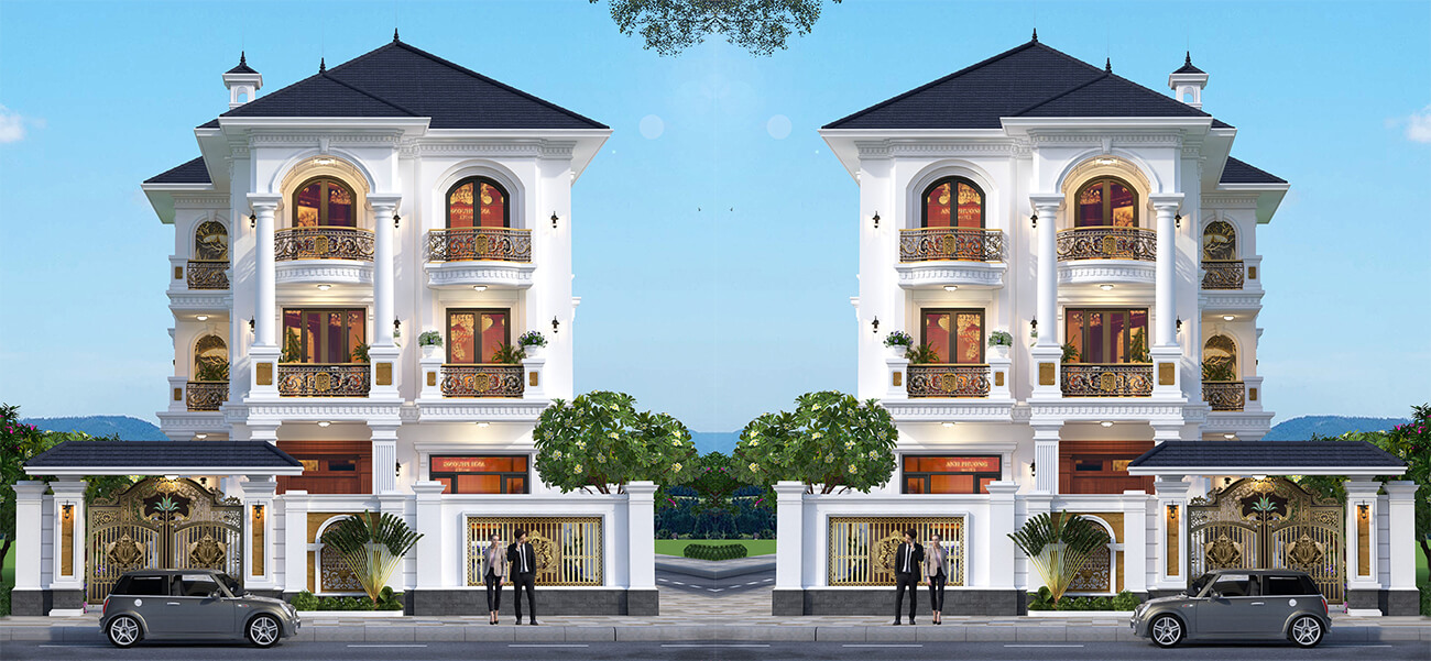 Biệt thự tân cổ điển mái Nhật 3 tầng đẹp tinh tế và sang trọng tại Hà Nội