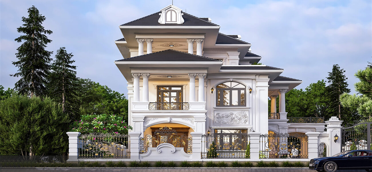 Mẫu biệt thự tân cổ điển 3 tầng kiểu Pháp sang trọng tại Nghệ An