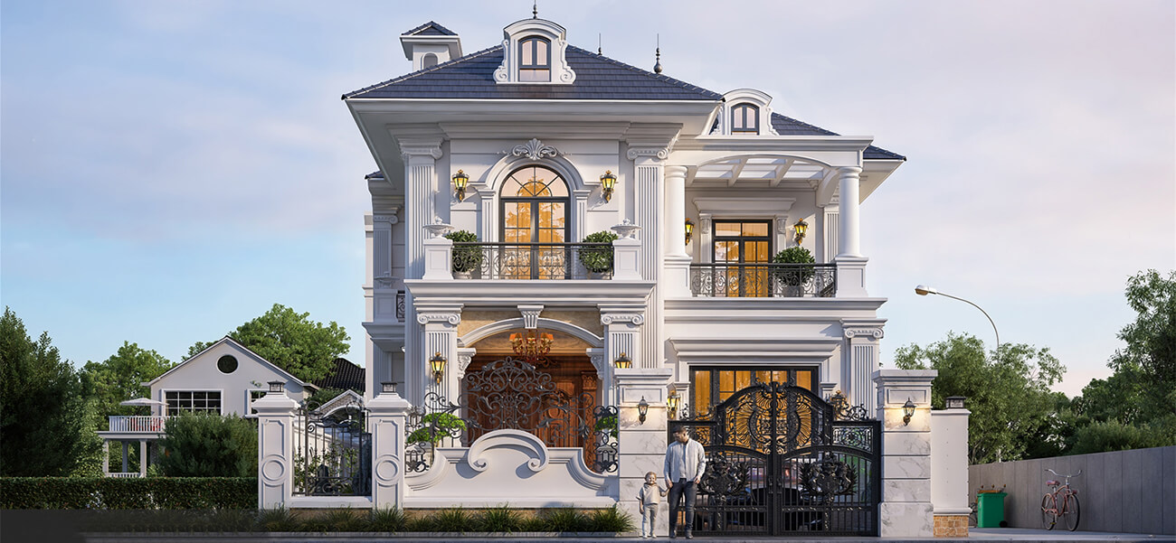 Mẫu biệt thự tân cổ điển tầm trung lựa chọn tối ưu cho gia đình Việt