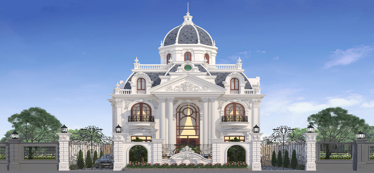 Mẫu thiết kế biệt thự cổ điển 3 tầng châu Âu đầy sang trọng và đẳng cấp