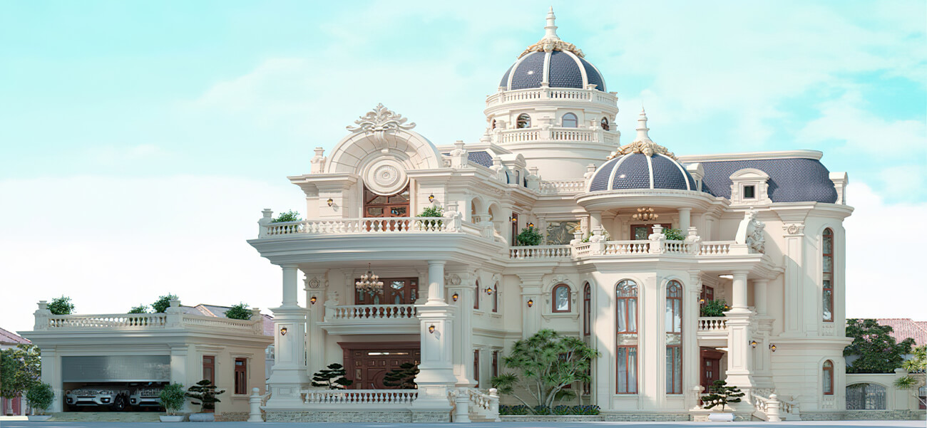 Thiết kế biệt thự cổ điển 3 tầng đẹp và sang trọng tại Nhân Hậu - Hà Nam