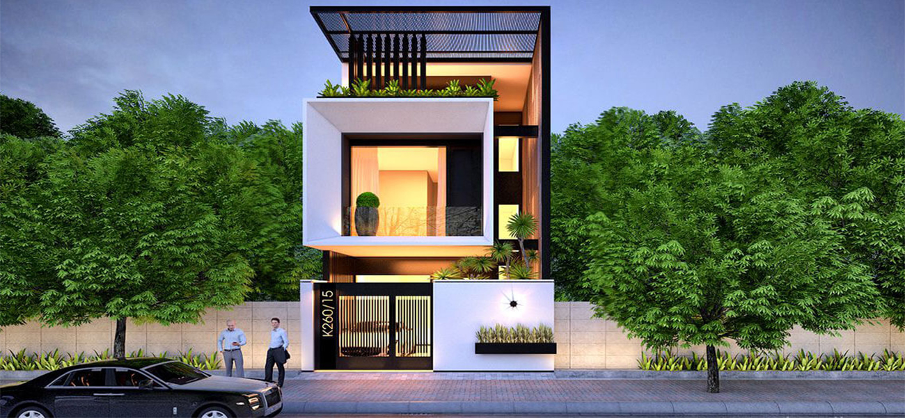 Thiết kế nhà phố 3 tầng hiện đại 6x18m thoáng sáng tại Bình Dương