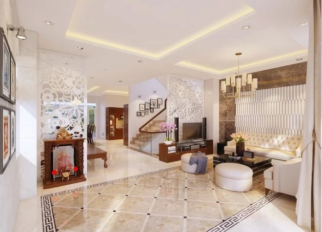 Thiết kế nhà phố với vườn cây bao quanh