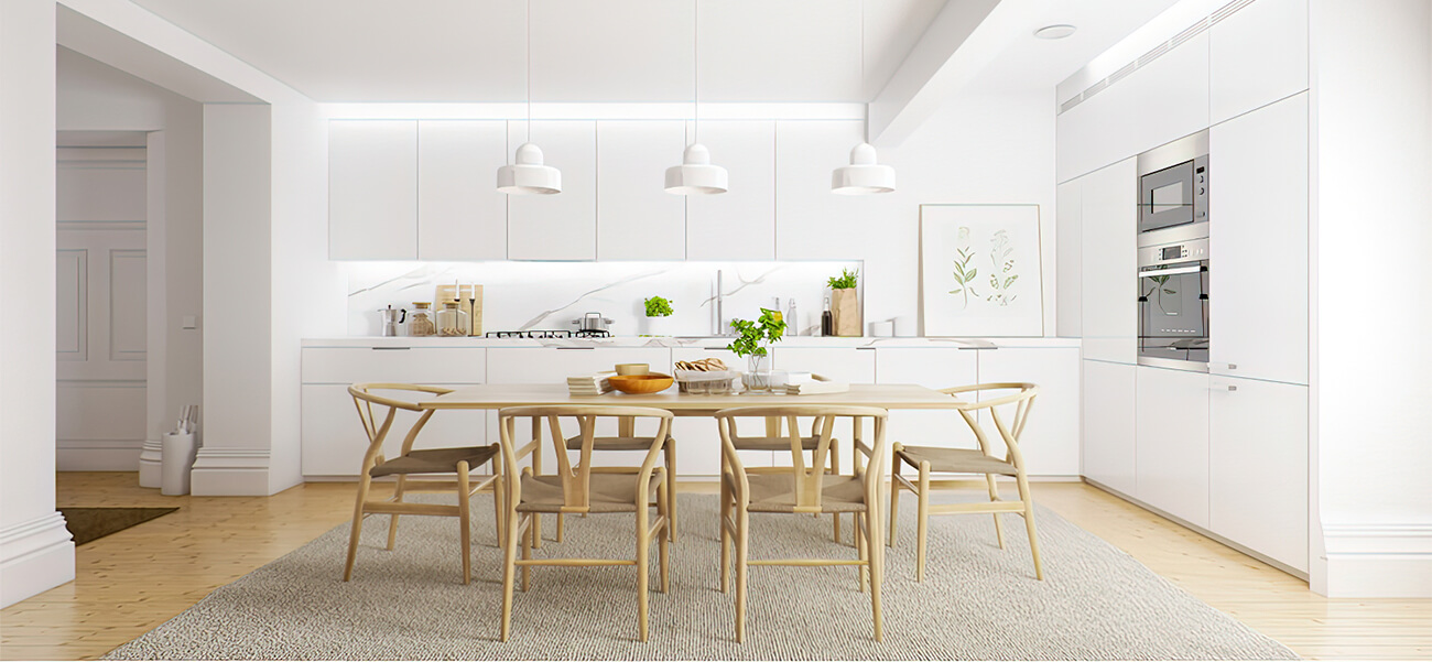 Ý tưởng thiết kế nội thất phòng bếp sang trọng cho người thích tông màu trắng